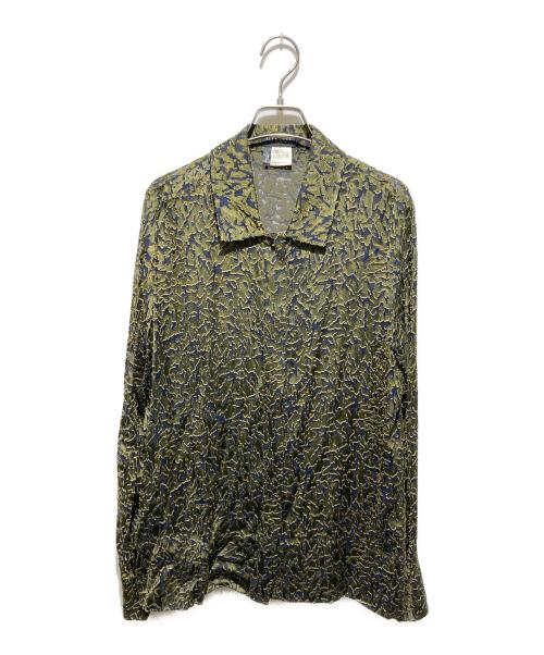 ELEMENTS ESCADA（エレメンツ エスカーダ）ELEMENTS ESCADA (エレメンツ エスカーダ) シルク混ジャガードブラウス カーキ サイズ:36の古着・服飾アイテム