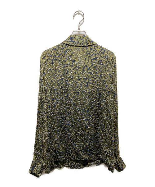 ELEMENTS ESCADA（エレメンツ エスカーダ）ELEMENTS ESCADA (エレメンツ エスカーダ) シルク混ジャガードブラウス カーキ サイズ:36の古着・服飾アイテム