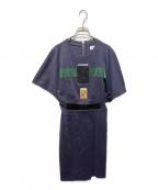 TOGA ARCHIVESトーガアーカイブス）の古着「リネン混半袖ワンピース」｜ネイビー