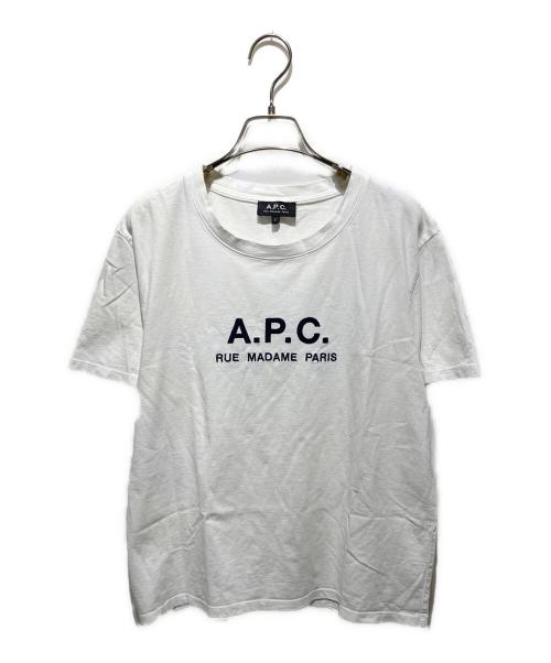 A.P.C.（アーペーセー）A.P.C. (アーペーセー) ロゴカットソー ホワイト サイズ:Ｌの古着・服飾アイテム