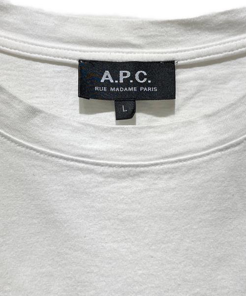 A.P.C.（アーペーセー）A.P.C. (アーペーセー) ロゴカットソー ホワイト サイズ:Ｌの古着・服飾アイテム