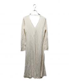 Priv. Spoons Club（プライベートスプーンズクラブ）の古着「rib open back dress/リブオープンバックドレス」｜ホワイト