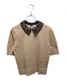 DRESSTERIOR（ドレステリア）の古着「エンブロイダリーカラーニット」｜ブラウン