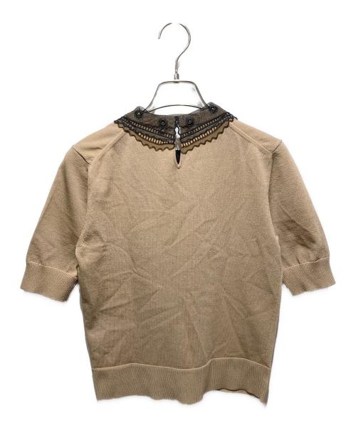 DRESSTERIOR（ドレステリア）DRESSTERIOR (ドレステリア) エンブロイダリーカラーニット ブラウン サイズ:36の古着・服飾アイテム