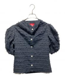 Vivienne Westwood RED LABEL（ヴィヴィアンウエストウッドレッドレーベル）の古着「フェザーシャツ/フリンジ変形シャツ」｜ブラック