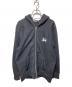 stussy（ステューシー）の古着「フロント バック ロゴプリントジップパーカー」｜ブラック