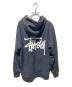 stussy (ステューシー) フロント バック ロゴプリントジップパーカー ブラック サイズ:Ｍ：7000円