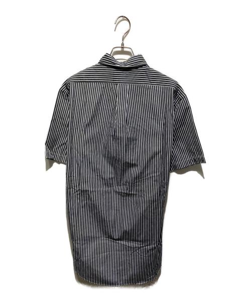 RALPH LAUREN（ラルフローレン）RALPH LAUREN (ラルフローレン) ストライプ半袖シャツ ホワイト×ブラック サイズ:Ｍの古着・服飾アイテム