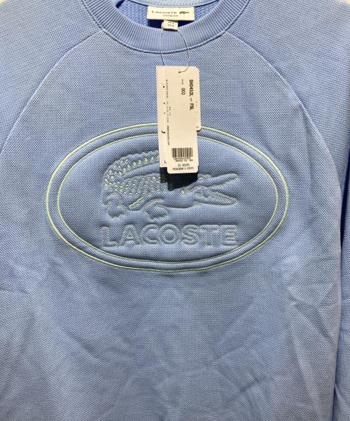 LACOSTE（ラコステ）LACOSTE (ラコステ) フロントロゴ鹿の子スウェット ブルー サイズ:S 未使用品の古着・服飾アイテム