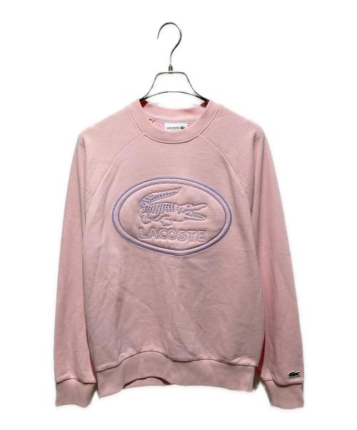 LACOSTE（ラコステ）LACOSTE (ラコステ) フロントロゴ鹿の子スウェット ピンク サイズ:Sの古着・服飾アイテム