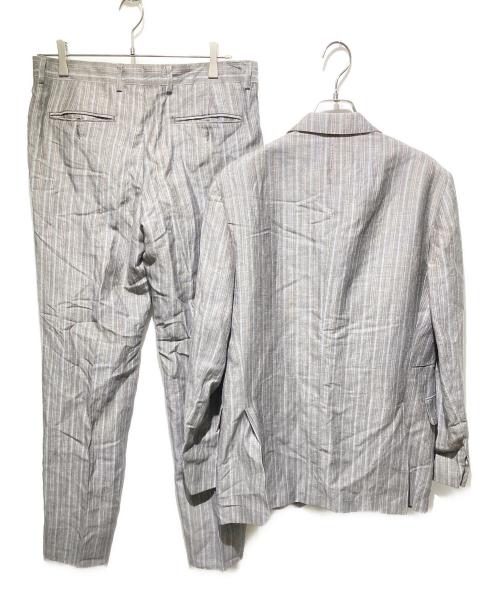 ETRO（エトロ）ETRO (エトロ) 裏地ストライプリネン混セットアップスーツ グレー サイズ:48の古着・服飾アイテム