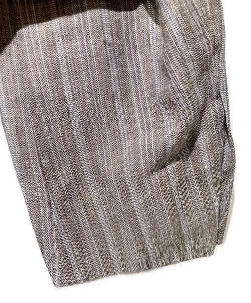 ETRO（エトロ）ETRO (エトロ) 裏地ストライプリネン混セットアップスーツ グレー サイズ:48の古着・服飾アイテム