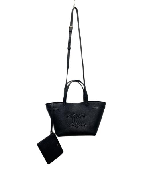CELINE（セリーヌ）CELINE (セリーヌ) ミニカバアナイスキュイルトリオンフ/グレインドカーフスキン ブラックの古着・服飾アイテム