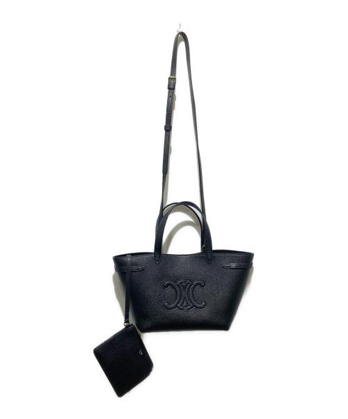 CELINE（セリーヌ）CELINE (セリーヌ) ミニカバアナイスキュイルトリオンフ/グレインドカーフスキン ブラックの古着・服飾アイテム