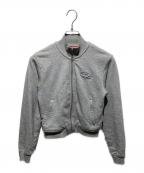 DIESELディーゼル）の古着「f-flacinジップアップ Dロゴ スタンドネック コットンジャケット」｜グレー