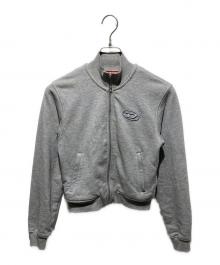 DIESEL（ディーゼル）の古着「f-flacinジップアップ Dロゴ スタンドネック コットンジャケット」｜グレー