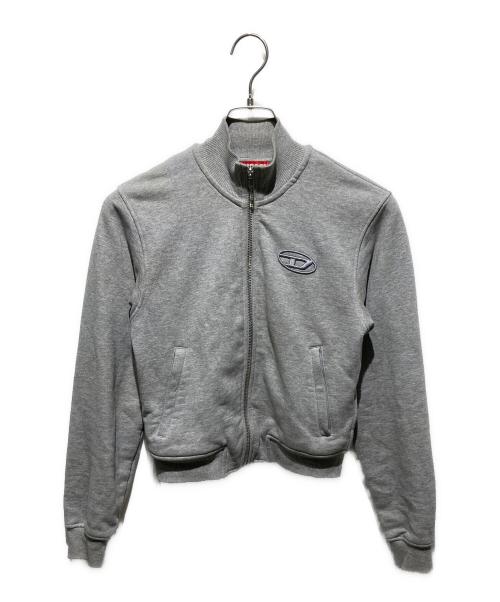 DIESEL（ディーゼル）DIESEL (ディーゼル) f-flacinジップアップ Dロゴ スタンドネック コットンジャケット グレー サイズ:XSの古着・服飾アイテム