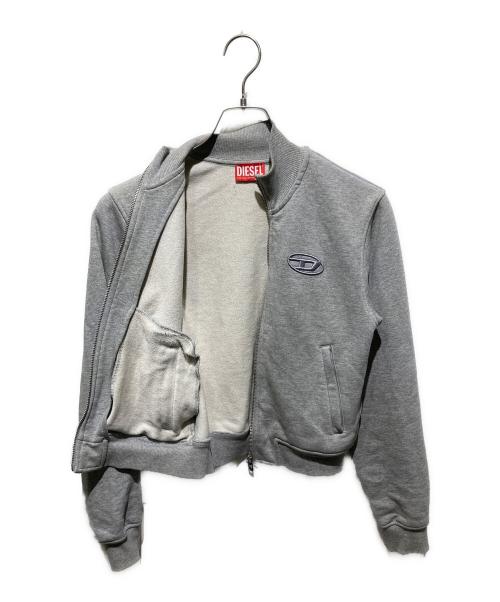 DIESEL（ディーゼル）DIESEL (ディーゼル) f-flacinジップアップ Dロゴ スタンドネック コットンジャケット グレー サイズ:XSの古着・服飾アイテム