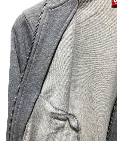 DIESEL（ディーゼル）DIESEL (ディーゼル) f-flacinジップアップ Dロゴ スタンドネック コットンジャケット グレー サイズ:XSの古着・服飾アイテム