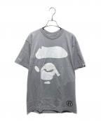 BAPE BY A BATHING APEベイプバイアベイシングエイプ）の古着「ビッグフェイスTシャツ」｜グレー