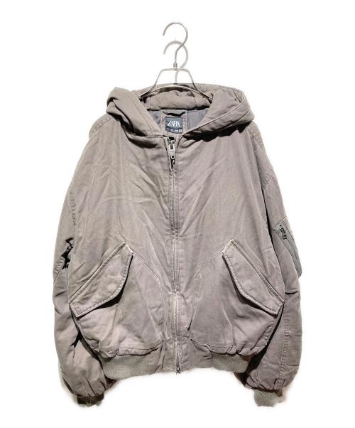 ZARA（ザラ）ZARA (ザラ) ダック地アクティブジャケット グレー サイズ:Ｓの古着・服飾アイテム