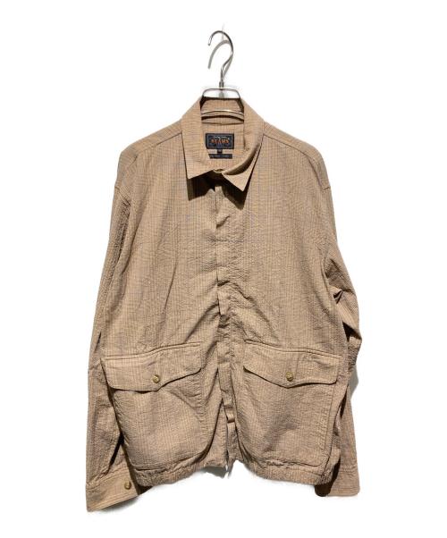 BEAMS PLUS（ビームスプラス）BEAMS PLUS (ビームスプラス) シアサッカーチェックジッパーブルゾン ベージュ サイズ:Ｍの古着・服飾アイテム