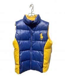 POLO RALPH LAUREN（ポロ・ラルフローレン）の古着「バイカラーダウンベスト」｜ネイビー×イエロー