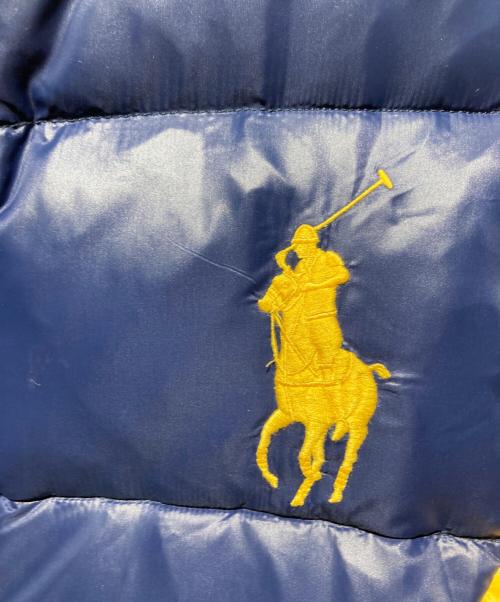 POLO RALPH LAUREN（ポロ・ラルフローレン）POLO RALPH LAUREN (ポロ・ラルフローレン) バイカラーダウンベスト ネイビー×イエロー サイズ:Ｌの古着・服飾アイテム