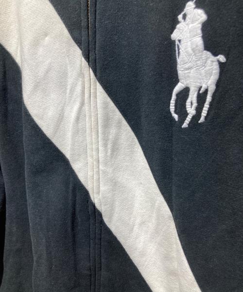 POLO RALPH LAUREN（ポロ・ラルフローレン）POLO RALPH LAUREN (ポロ・ラルフローレン) ビックポニージップパーカー ブラック×ホワイト サイズ:キッズXLの古着・服飾アイテム