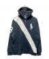 POLO RALPH LAUREN（ポロ・ラルフローレン）の古着「ビックポニージップパーカー」｜ブラック×ホワイト