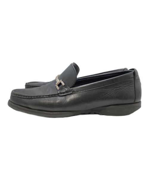 Salvatore Ferragamo（サルヴァトーレ フェラガモ）Salvatore Ferragamo (サルヴァトーレ フェラガモ) ブラックレザービットローファー ブラック サイズ:8　1/2の古着・服飾アイテム