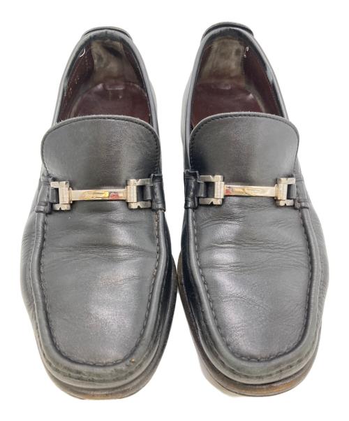 Salvatore Ferragamo（サルヴァトーレ フェラガモ）Salvatore Ferragamo (サルヴァトーレ フェラガモ) ブラックレザービットローファー ブラック サイズ:8　1/2の古着・服飾アイテム