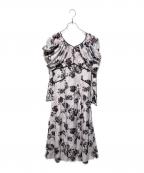 HER LIP TOハーリップトゥ）の古着「Winter Rose Dress/ブラウスワンピース」｜ピンク×アイボリー