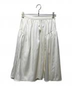 HER LIP TOハーリップトゥ）の古着「Satin Volume Midi Skirt」｜アイボリー