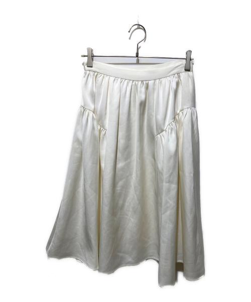 HER LIP TO（ハーリップトゥ）Her lip to (ハーリップトゥ) Satin Volume Midi Skirt アイボリー サイズ:Mの古着・服飾アイテム