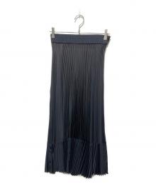 HYKE（ハイク）の古着「TAFFETA×ORGANDY PLEATED SKIRT」｜ブラック