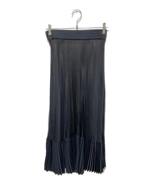HYKE（ハイク）HYKE (ハイク) TAFFETA×ORGANDY PLEATED SKIRT ブラック サイズ:2の古着・服飾アイテム