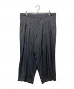 Yohji Yamamoto pour hommeヨウジヤマモト プールオム）の古着「3タックワイドスラックス/GABARDINE 12 TACKS PANTS」｜ブラック