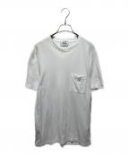 HERMESエルメス）の古着「Hロゴポケット鹿の子Tシャツ」｜ホワイト
