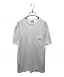 HERMES（エルメス）の古着「Hロゴポケット鹿の子Tシャツ」｜ホワイト