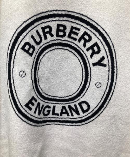 BURBERRY LONDON（バーバリーロンドン）BURBERRY LONDON (バーバリーロンドン) ウール×カシミヤ ロゴフーデッドケープ ベージュ×ブラウン サイズ:1の古着・服飾アイテム