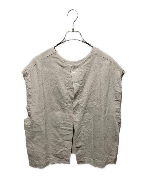 BEARDSLEY（ビアズリー）BEARDSLEY (ビアズリー) リネンショートベスト ベージュ サイズ:FREEの古着・服飾アイテム