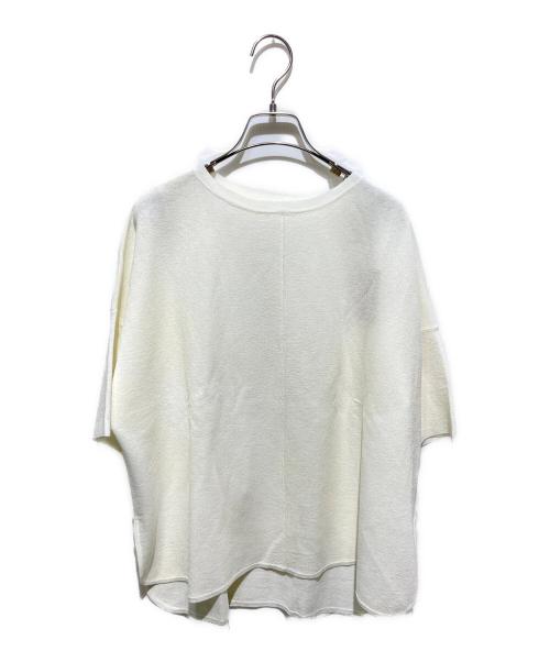 BEARDSLEY（ビアズリー）BEARDSLEY (ビアズリー) 半袖プルオーバーニット ホワイト サイズ:FREEの古着・服飾アイテム