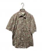 BANANA REPUBLICバナナリパブリック）の古着「90's リーフ柄シャツ」｜レッド×グリーン