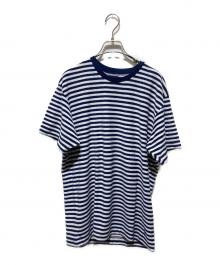 POLO RALPH LAUREN（ポロ・ラルフローレン）の古着「テリークロス クルーネックボーダーTシャツ」｜ネイビー