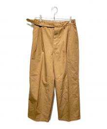 Phlannel（フランネル）の古着「FINX GABARDINE GURKHA WIDE TROUSERS」｜ブラウン