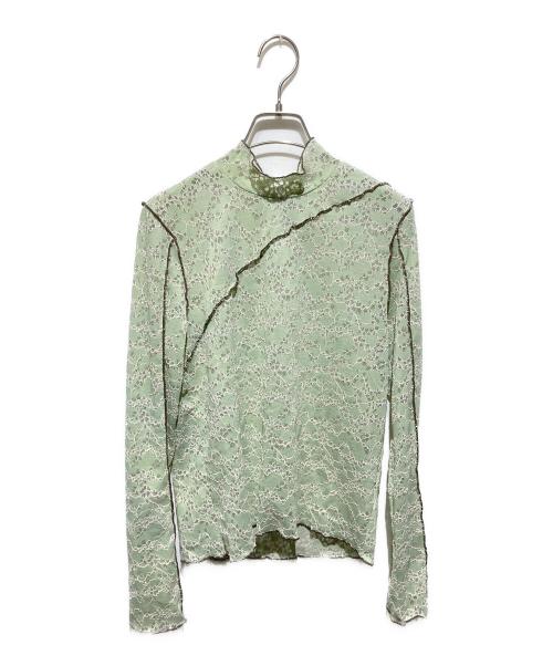 MURRAL（ミューラル）MURRAL (ミューラル) レースカットソー グリーン サイズ:36の古着・服飾アイテム
