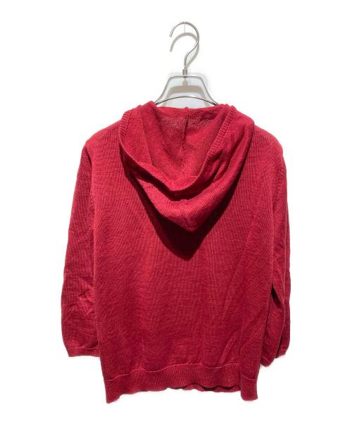 Mademoiselle NON NON（マドモアゼルノンノン）Mademoiselle NON NON (マドモアゼルノンノン) リネンジップパーカー レッド サイズ:Ｍ 未使用品の古着・服飾アイテム