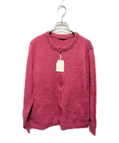 Mademoiselle NON NON（マドモアゼルノンノン）Mademoiselle NON NON (マドモアゼルノンノン) ジップニットカーディガン レッド サイズ:Ｌ 未使用品の古着・服飾アイテム