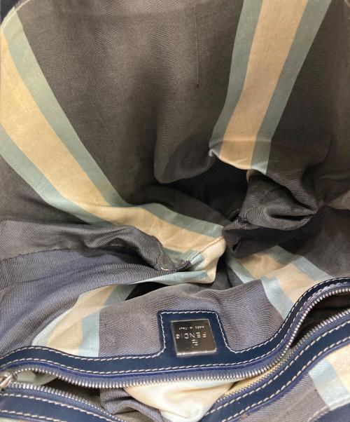 FENDI（フェンディ）FENDI (フェンディ) マーブルプレート トートバッグ ネイビーの古着・服飾アイテム